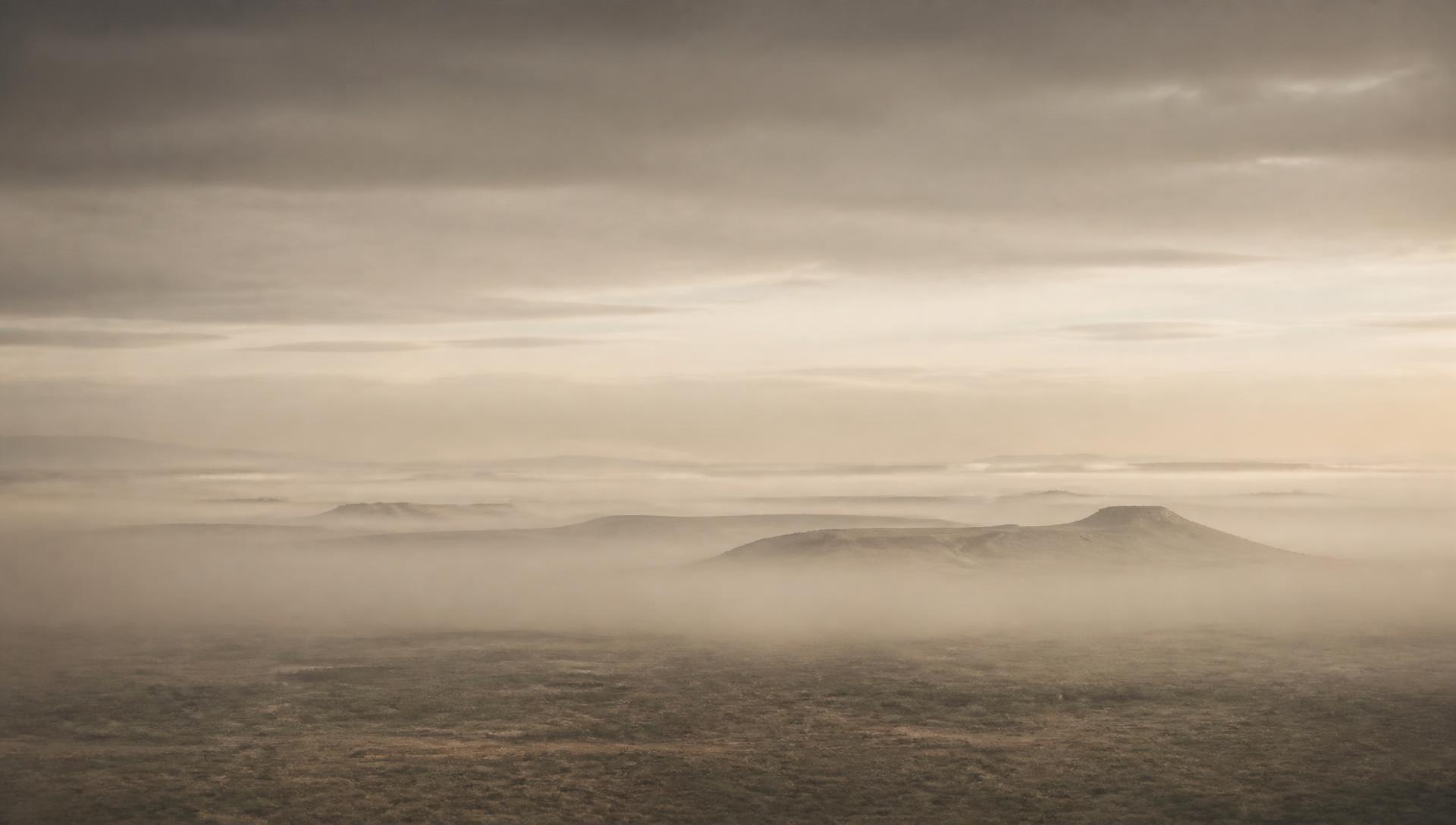 Wide empty high-desert plain at dawn